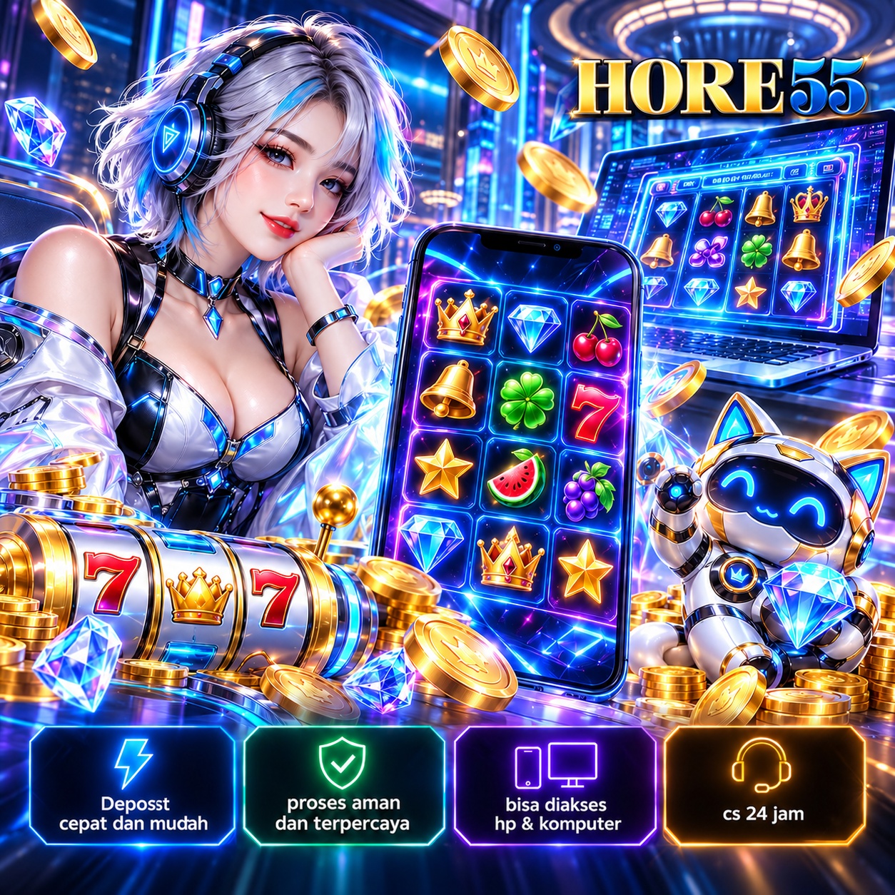 Banner Poster HORE55 tema futuristic gaming